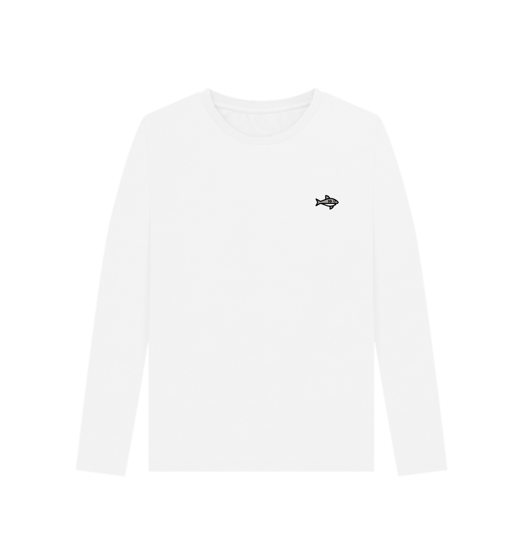 White Printed Long Sleeve T Shirt