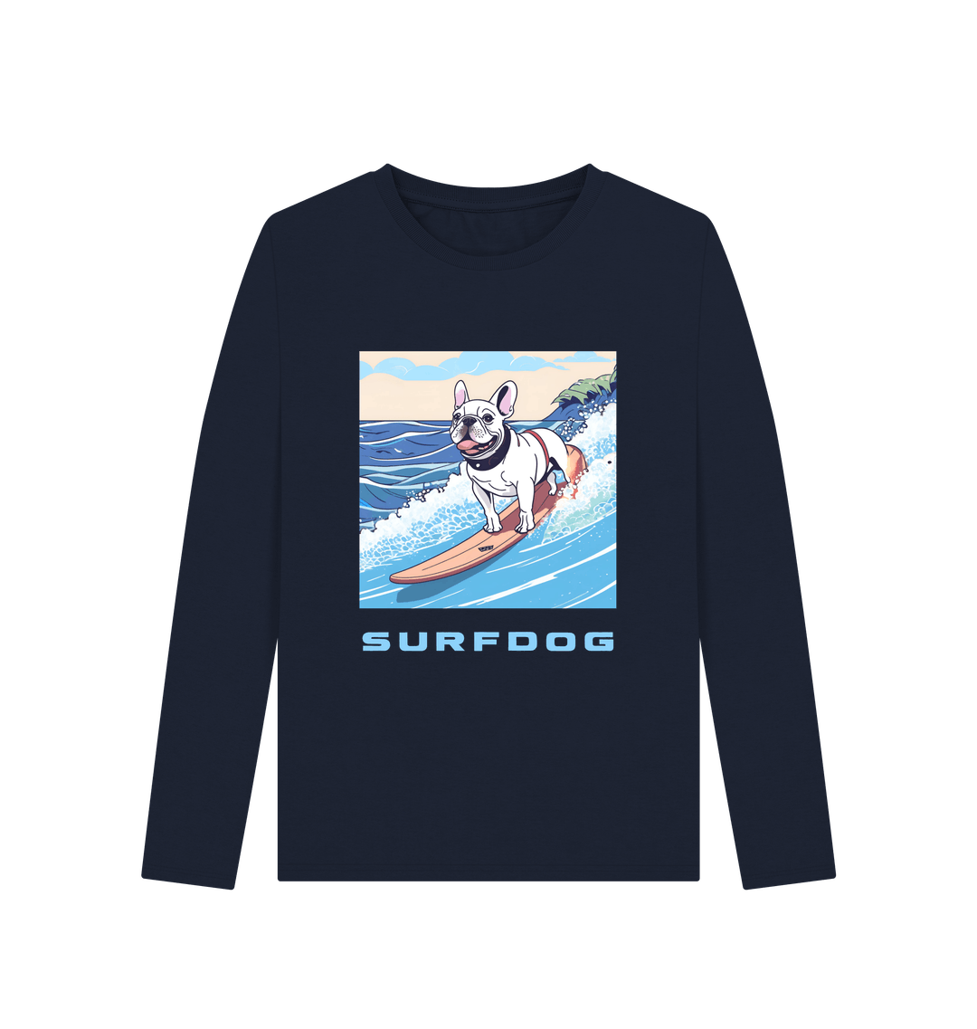 Navy Blue Printed Long Sleeve T Shirt