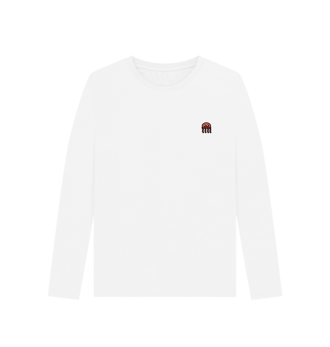 White Printed Long Sleeve T Shirt