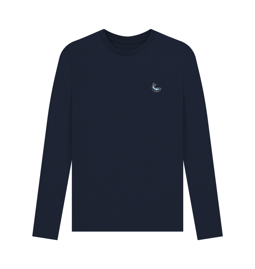 Navy Blue Printed Long Sleeve T Shirt