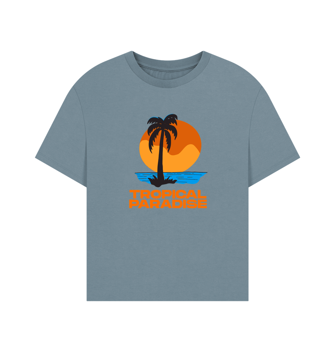 Stone Blue Printed T-shirt