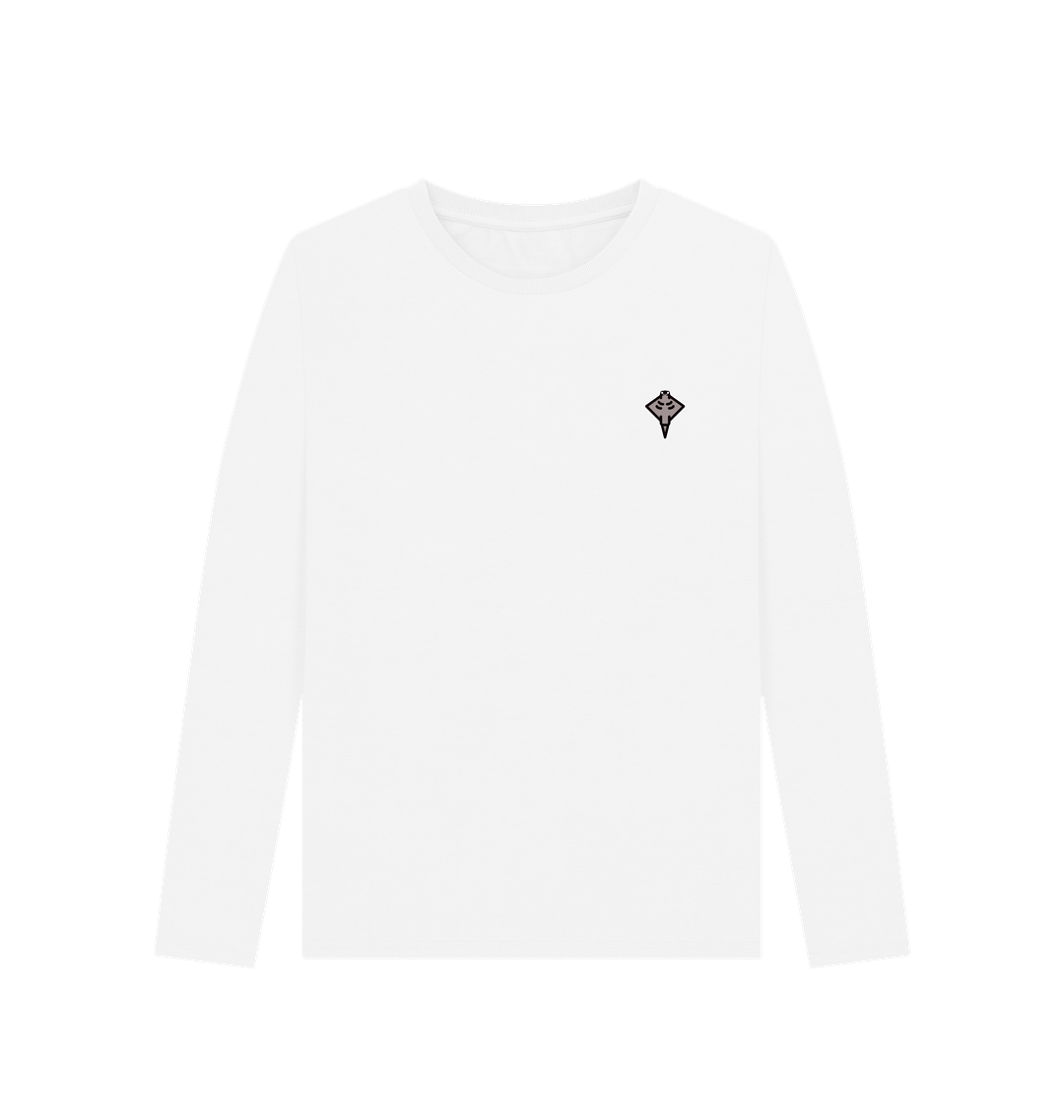 White Printed Long Sleeve T Shirt