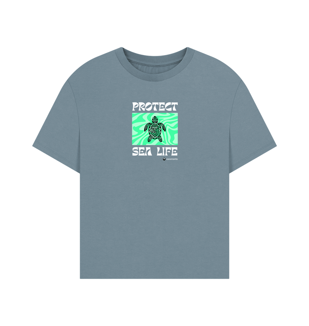 Stone Blue Printed T-shirt