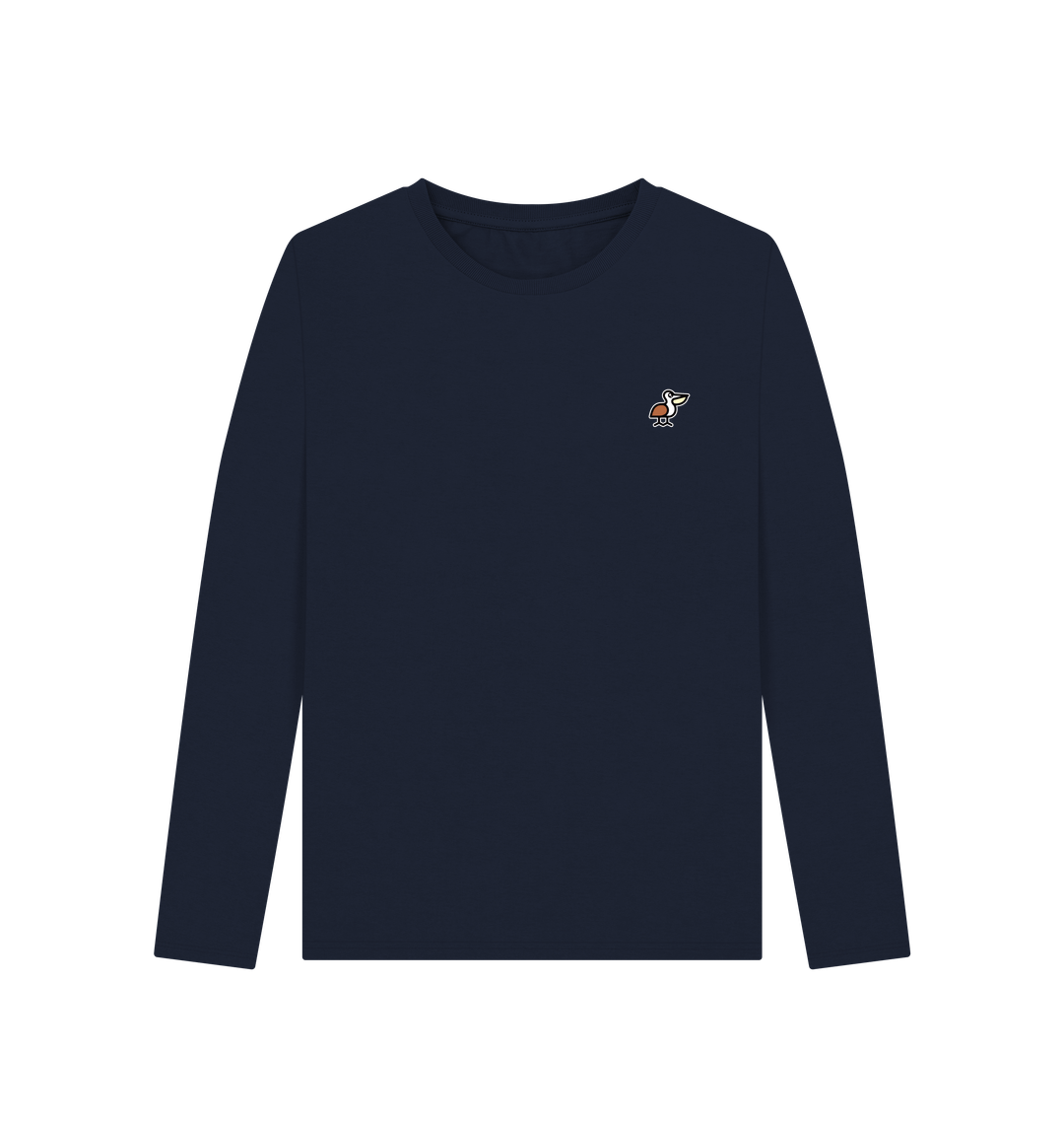 Navy Blue Printed Long Sleeve T Shirt
