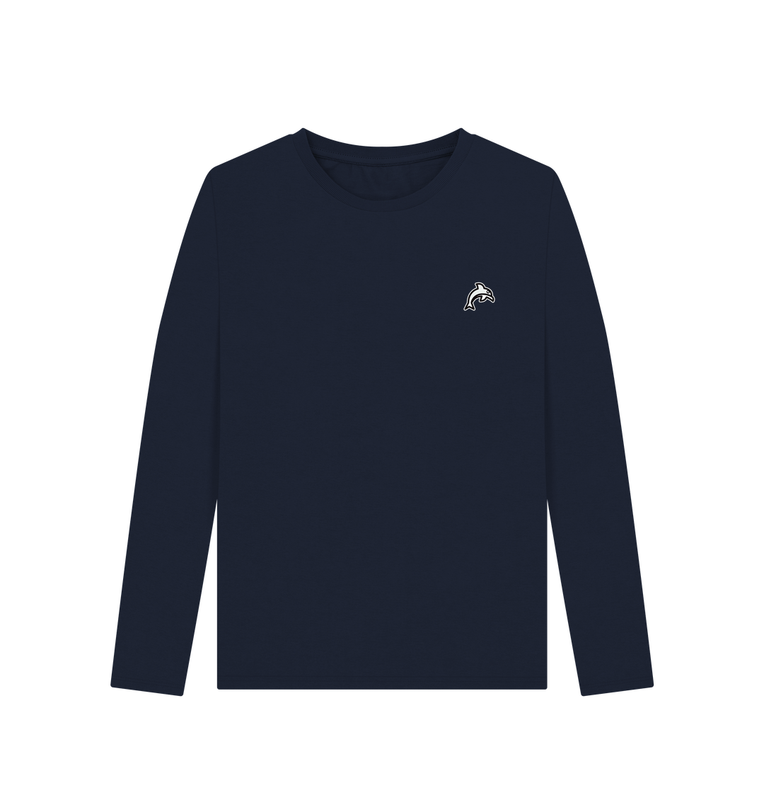 Navy Blue Printed Long Sleeve T Shirt