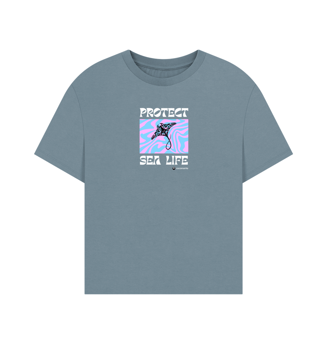 Stone Blue Printed T-shirt