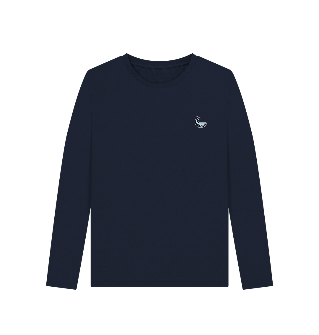 Navy Blue Printed Long Sleeve T Shirt