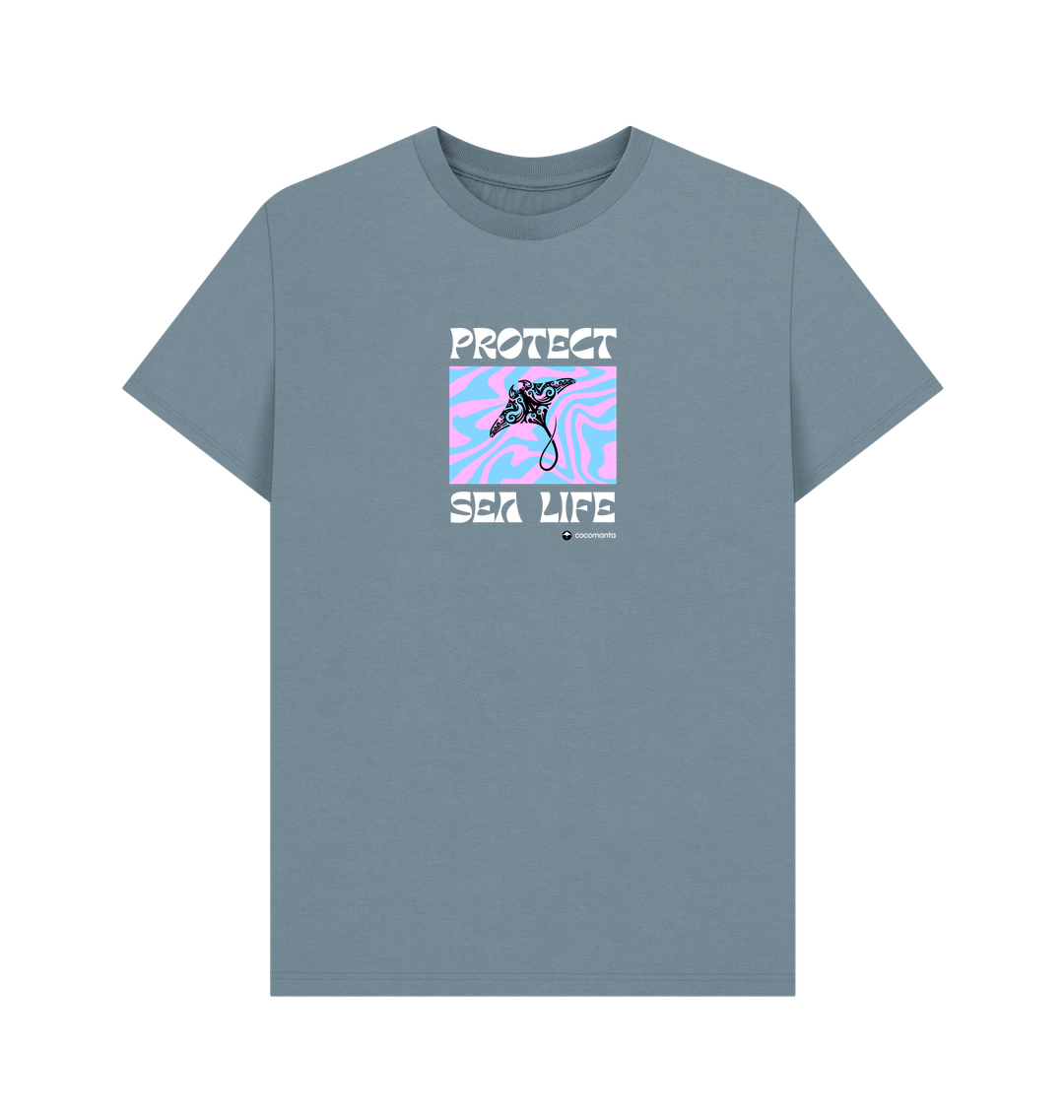 Stone Blue Printed T-shirt