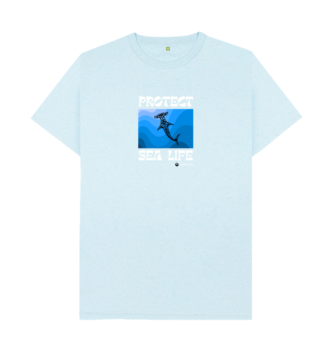 Light Blue Recycled Printed T-Shirt