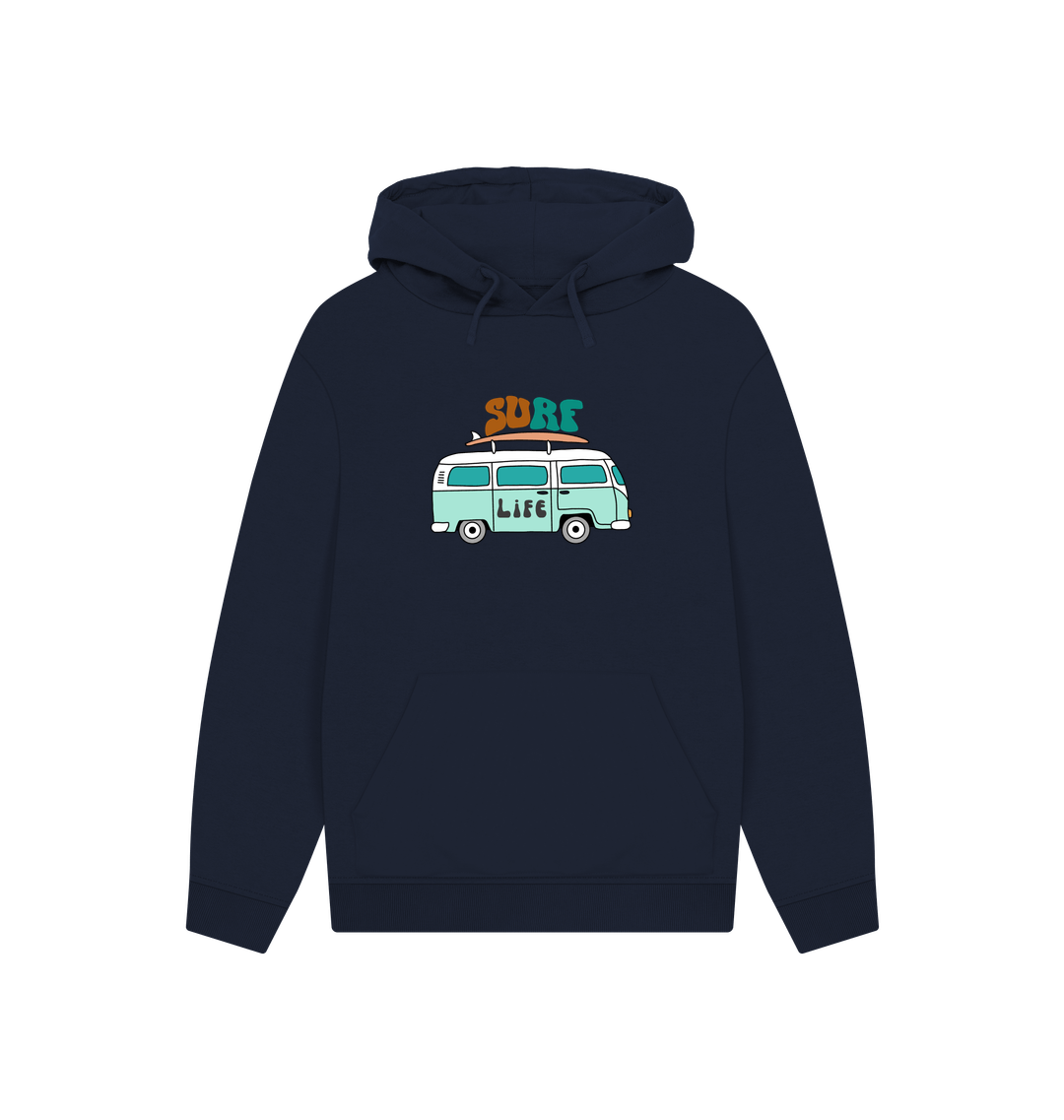 Navy Printed Hoody