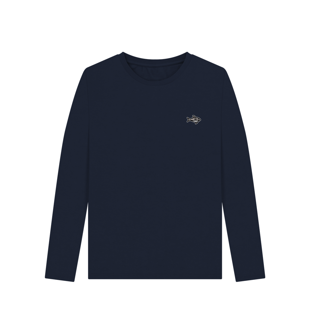 Navy Blue Printed Long Sleeve T Shirt