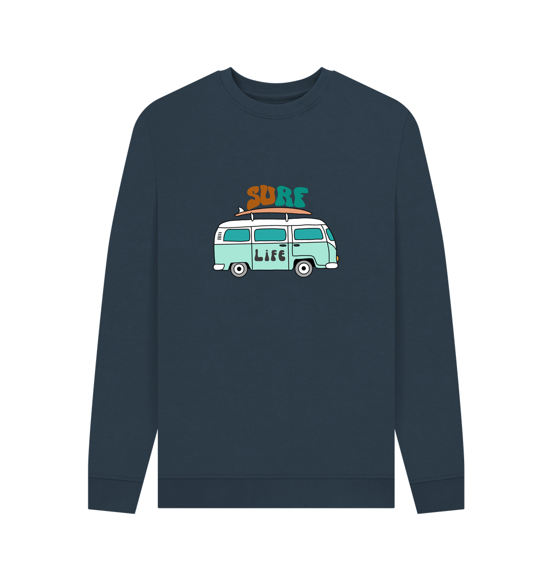 Navy Blue Printed Sweater
