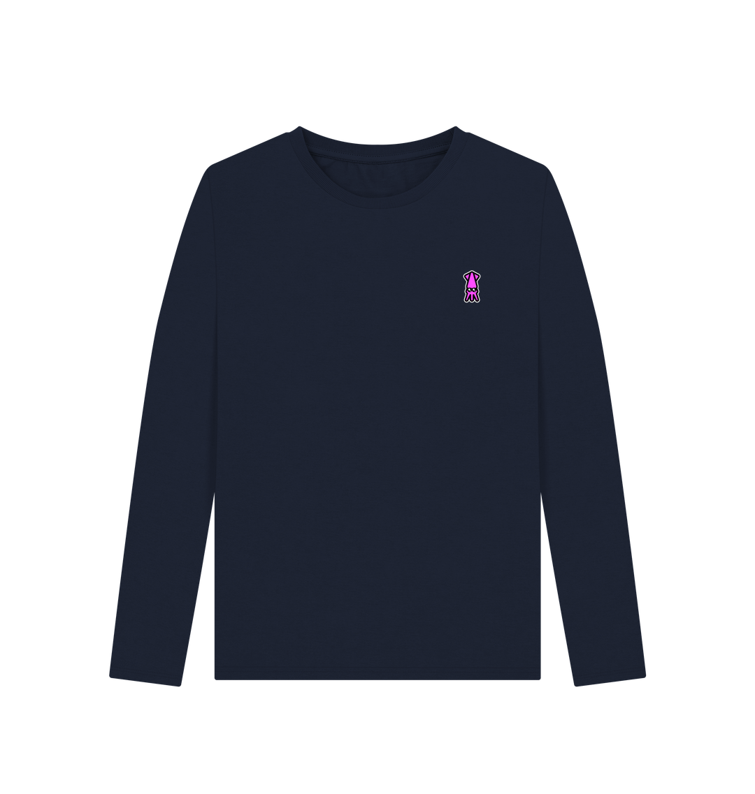 Navy Blue Printed Long Sleeve T Shirt