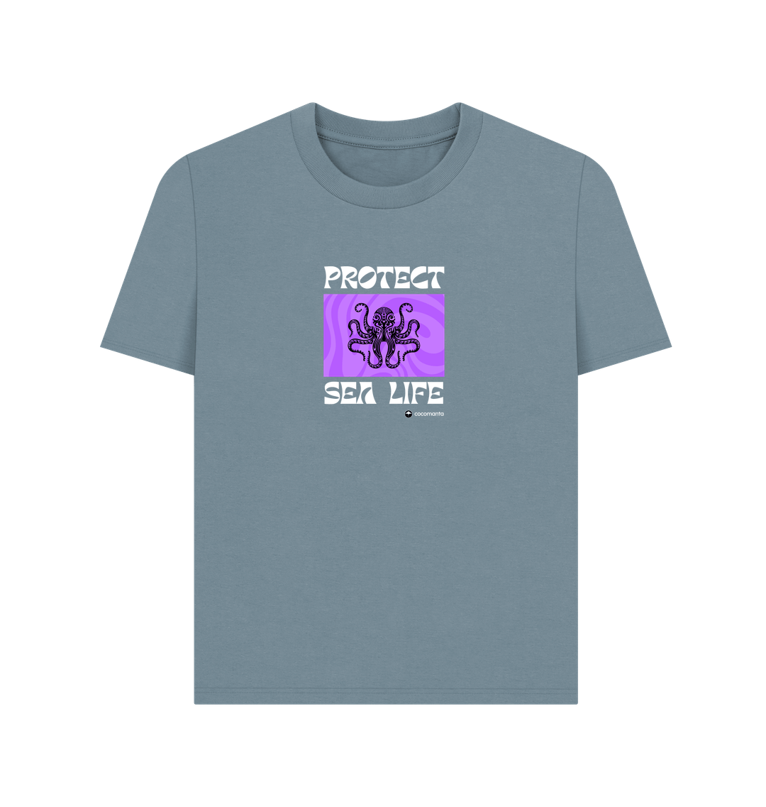 Stone Blue Printed T-shirt