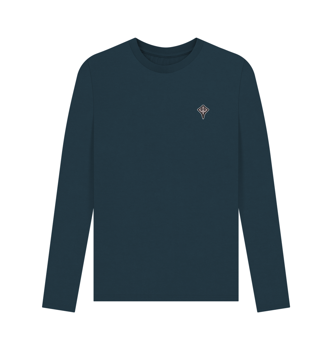 Denim Blue Printed Long Sleeve T Shirt
