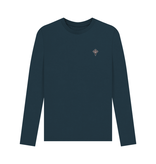 Denim Blue Printed Long Sleeve T Shirt