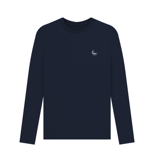 Navy Blue Printed Long Sleeve T Shirt