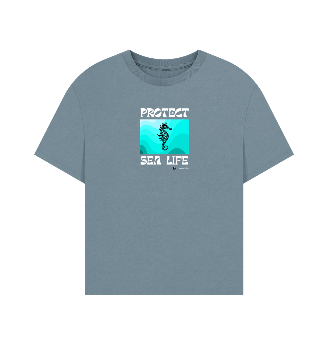 Stone Blue Printed T-shirt