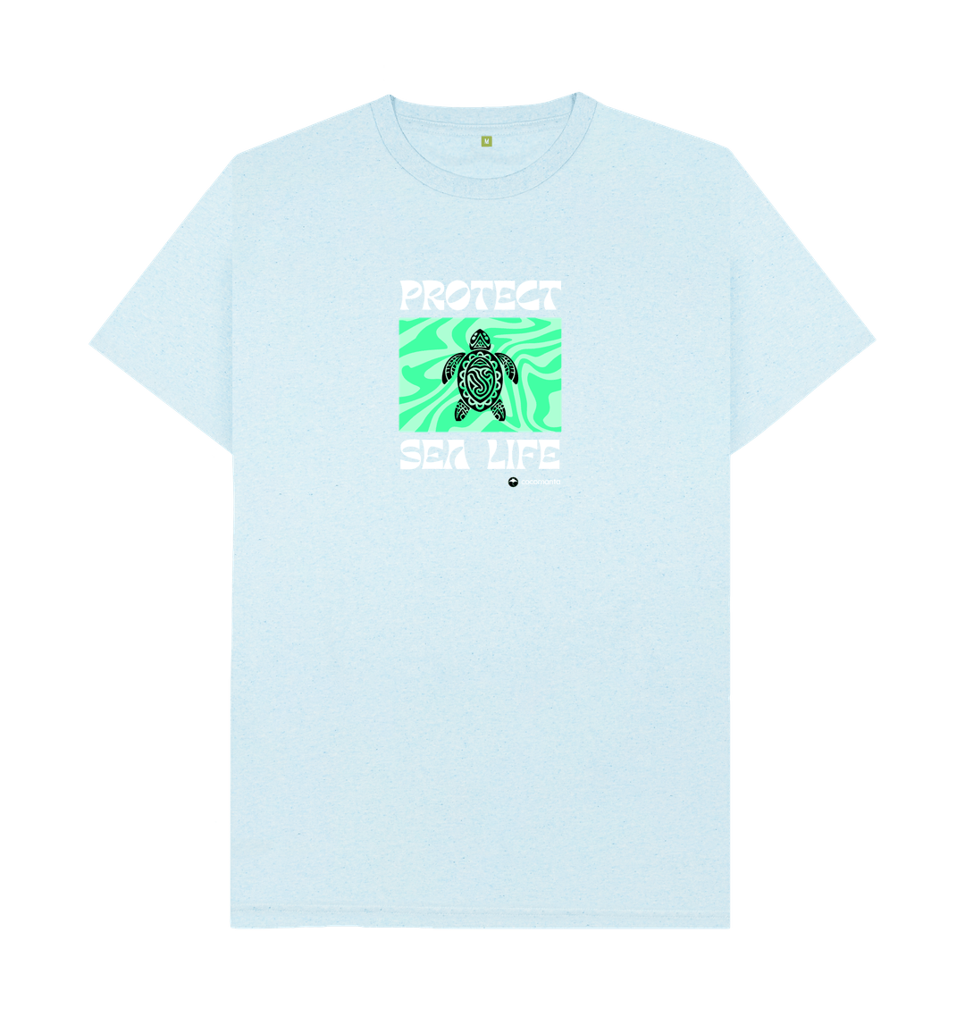 Light Blue Recycled Printed T-Shirt