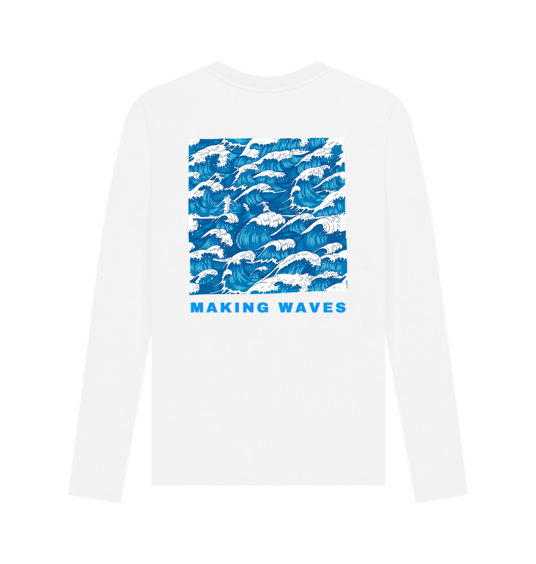 White Printed Long Sleeve T Shirt