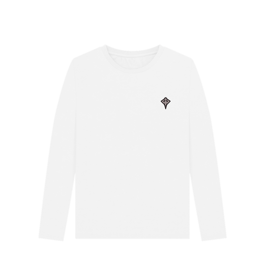 White Printed Long Sleeve T Shirt
