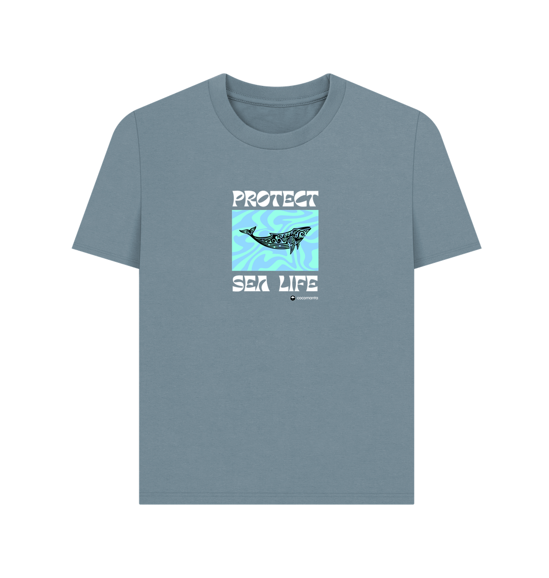 Stone Blue Printed T-shirt
