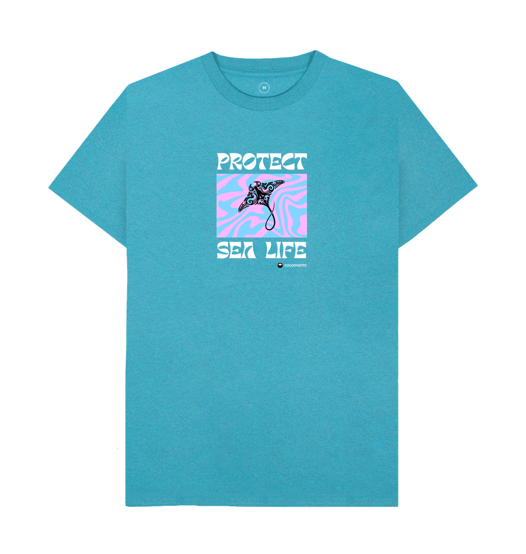 Ocean Blue Recycled Printed T-Shirt