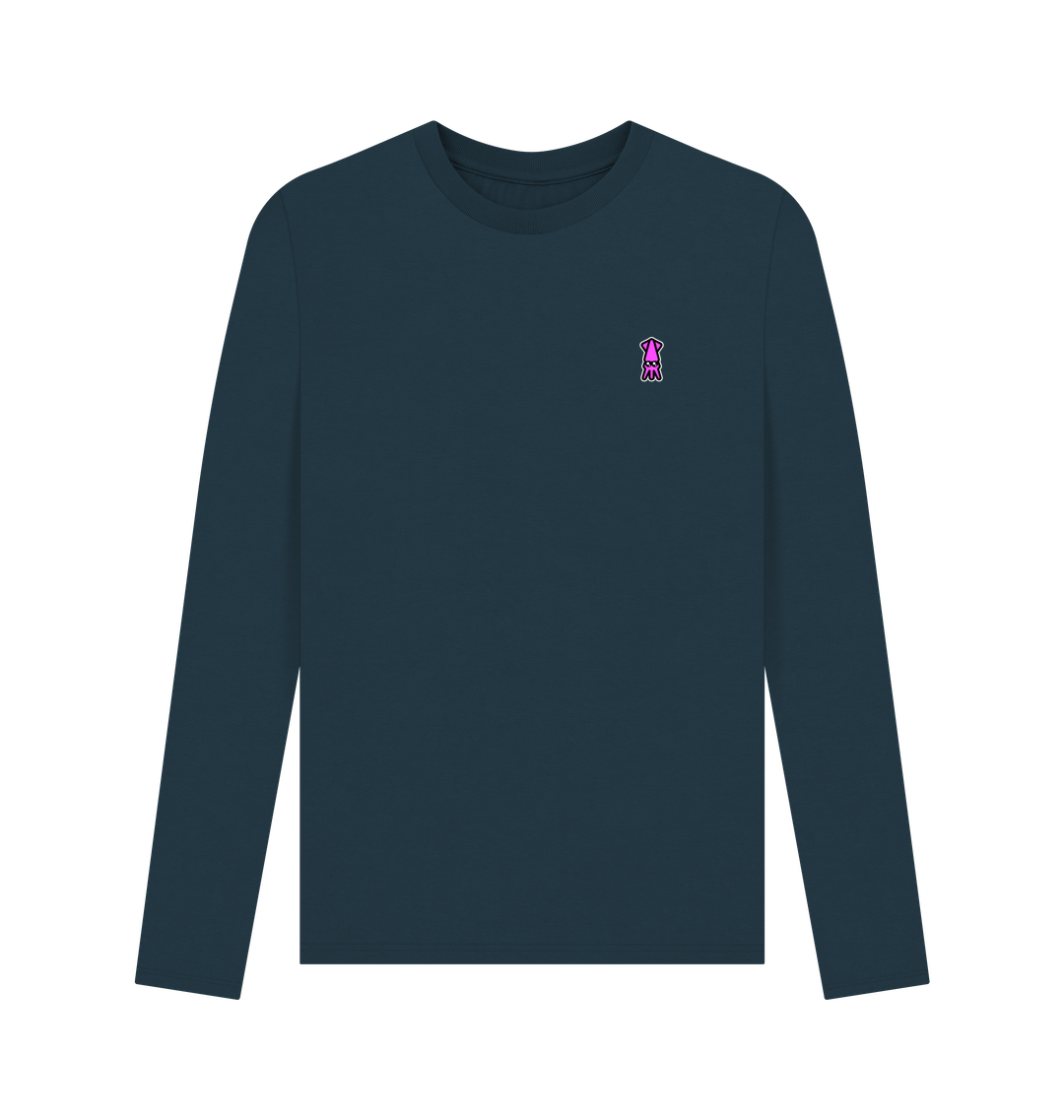 Denim Blue Printed Long Sleeve T Shirt