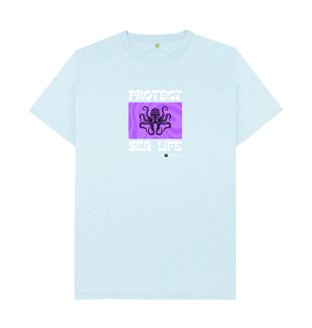 Light Blue Recycled Printed T-Shirt