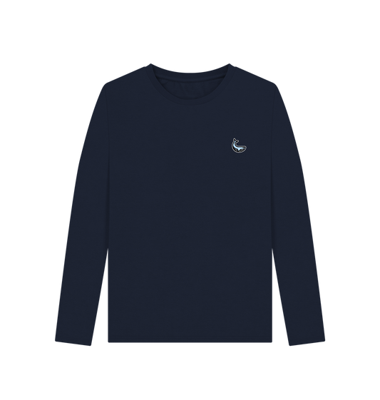 Navy Blue Printed Long Sleeve T Shirt