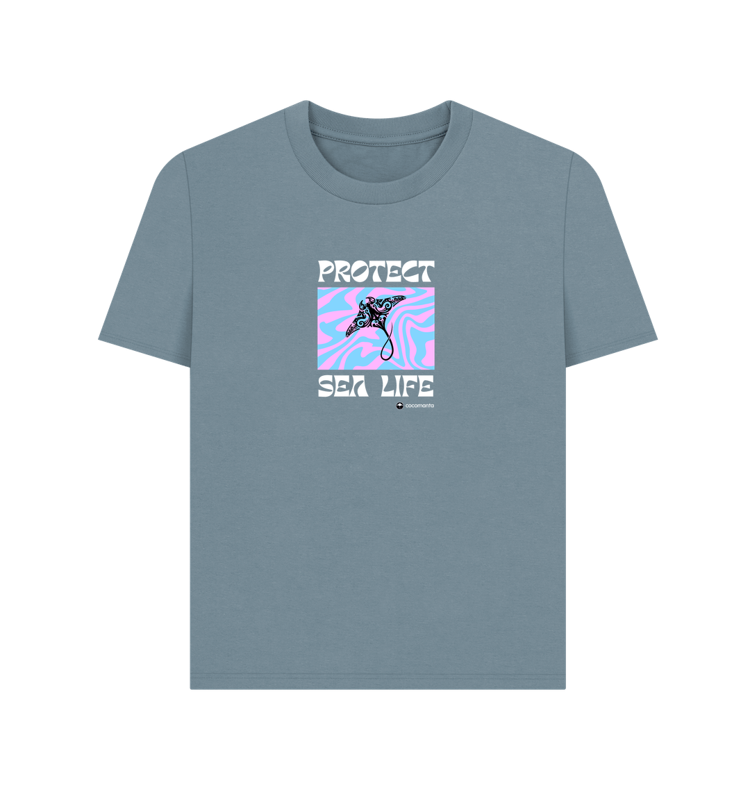 Stone Blue Printed T-shirt