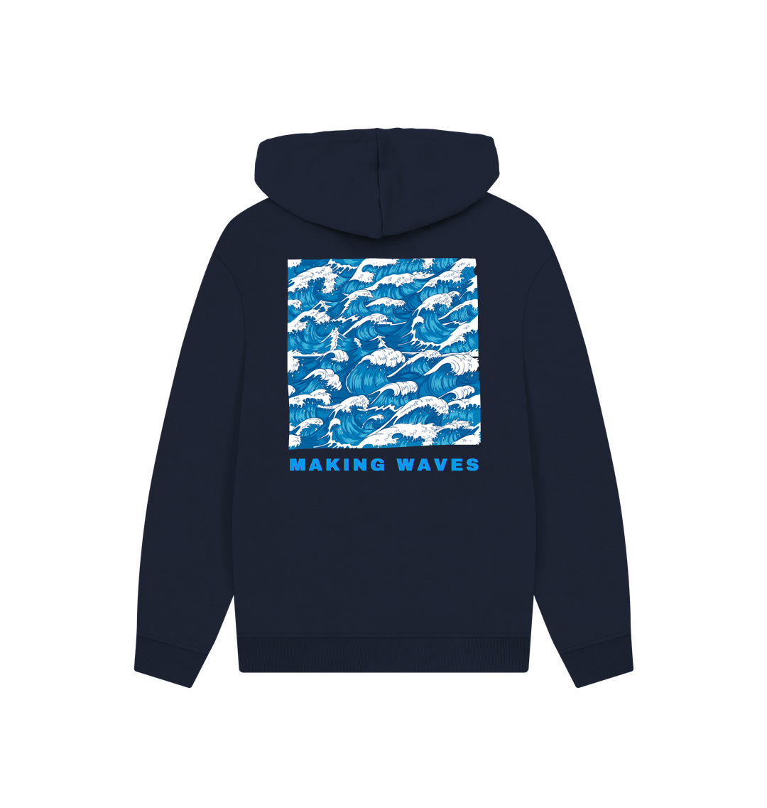 Navy Printed Hoody