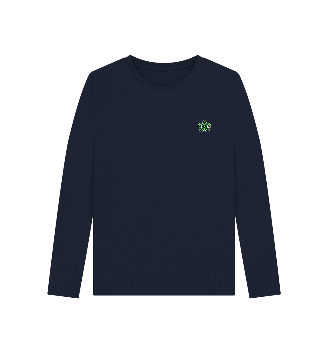 Navy Blue Printed Long Sleeve T Shirt