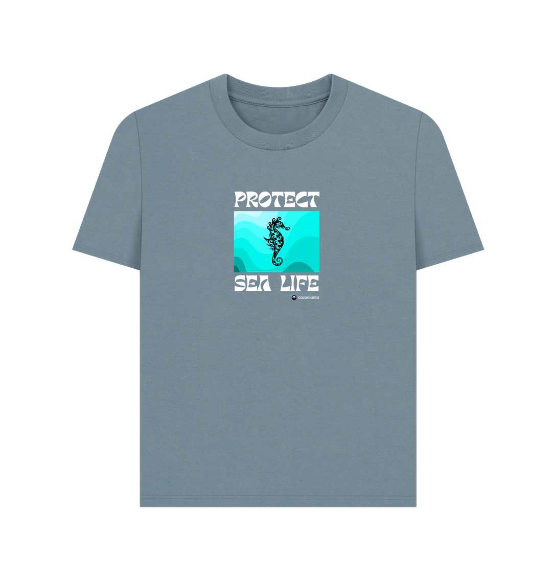 Stone Blue Printed T-shirt