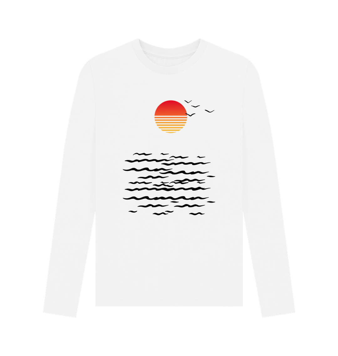 White Printed Long Sleeve T Shirt