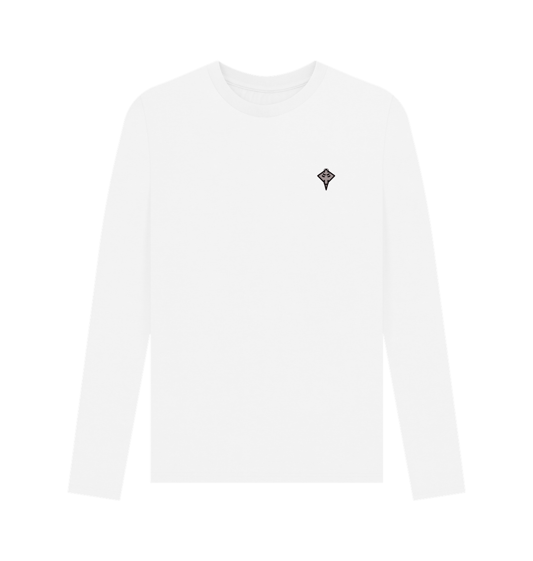 White Printed Long Sleeve T Shirt