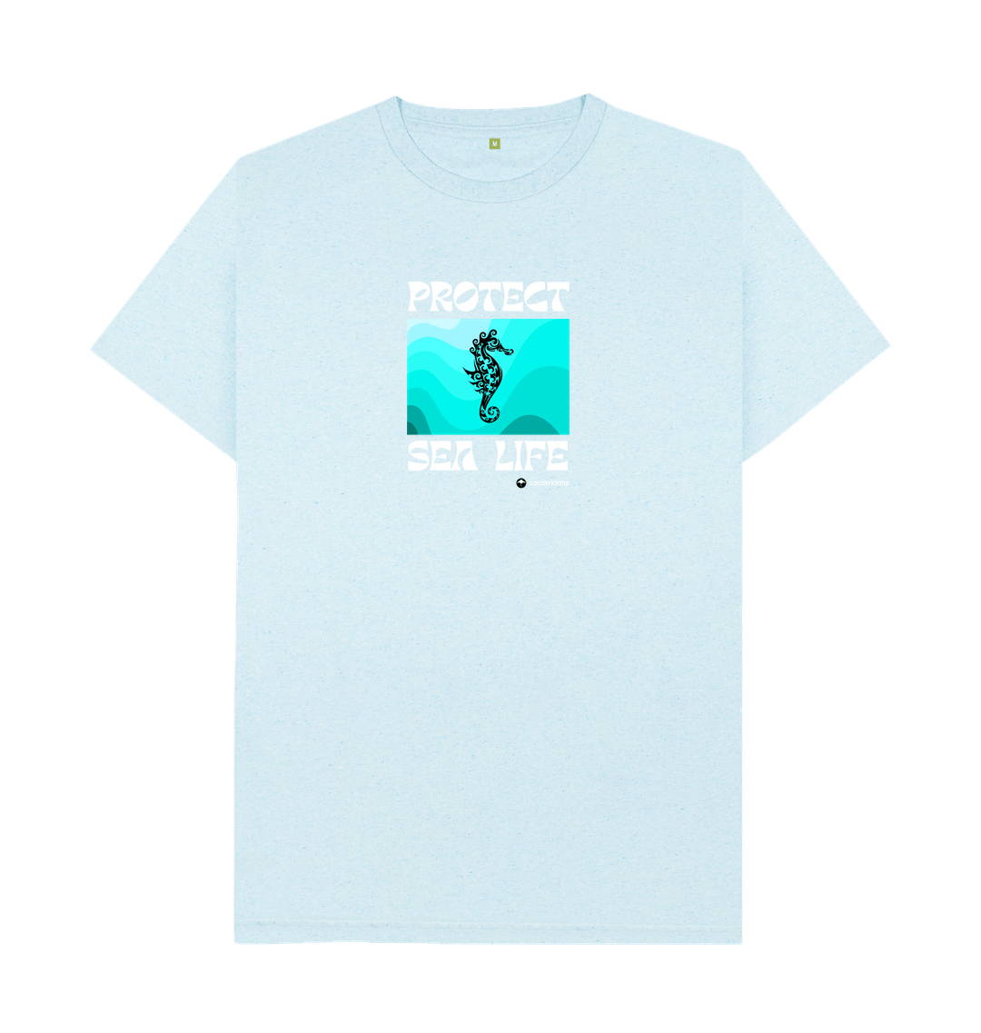 Light Blue Recycled Printed T-Shirt