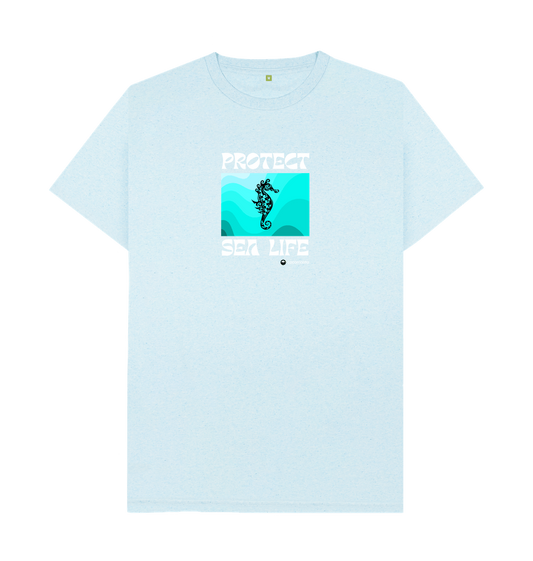 Light Blue Recycled Printed T-Shirt