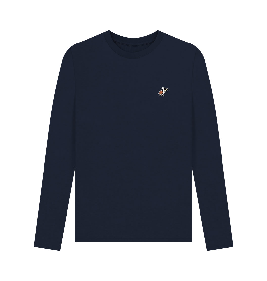Navy Blue Printed Long Sleeve T Shirt