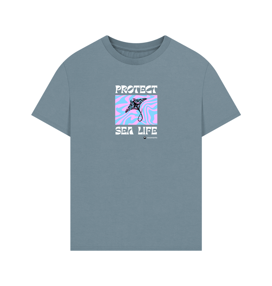Stone Blue Printed T-shirt
