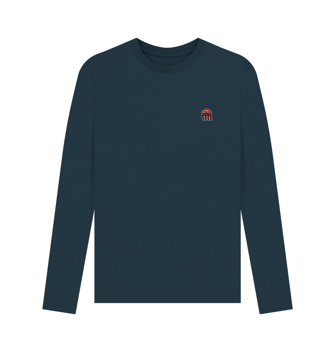 Denim Blue Printed Long Sleeve T Shirt