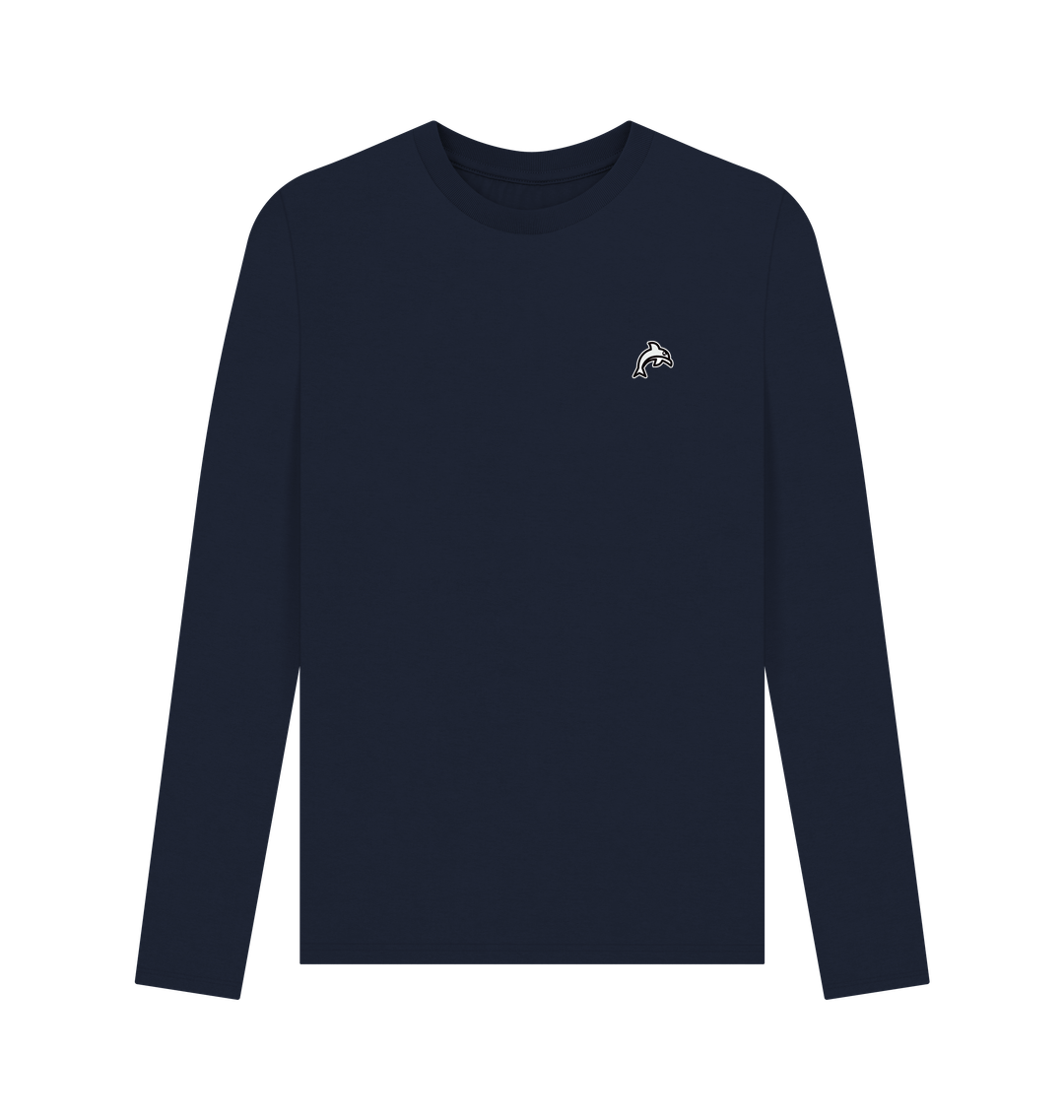 Navy Blue Printed Long Sleeve T Shirt